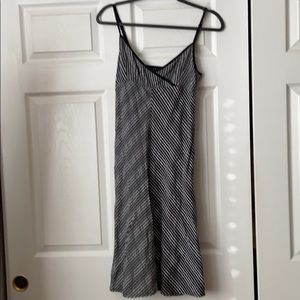 Sexy black grey flared dress